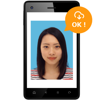 証明写真データがスマートフォン本体に保存された画像